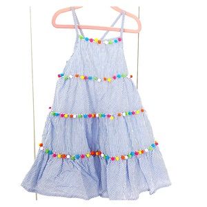 Seersucker and pompom dress, SZ 5